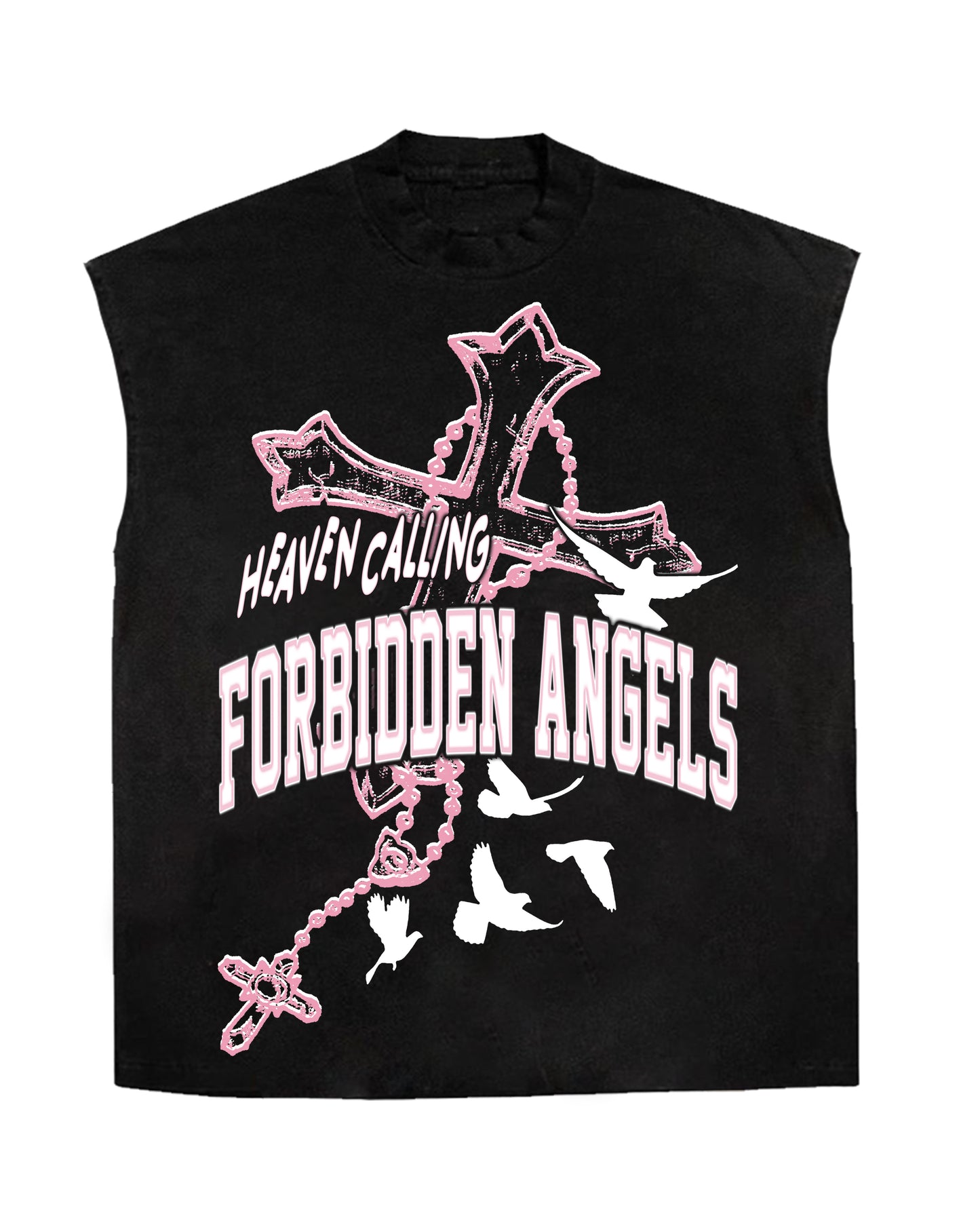 “HEAVENS CALLING” CUT OFF TEE