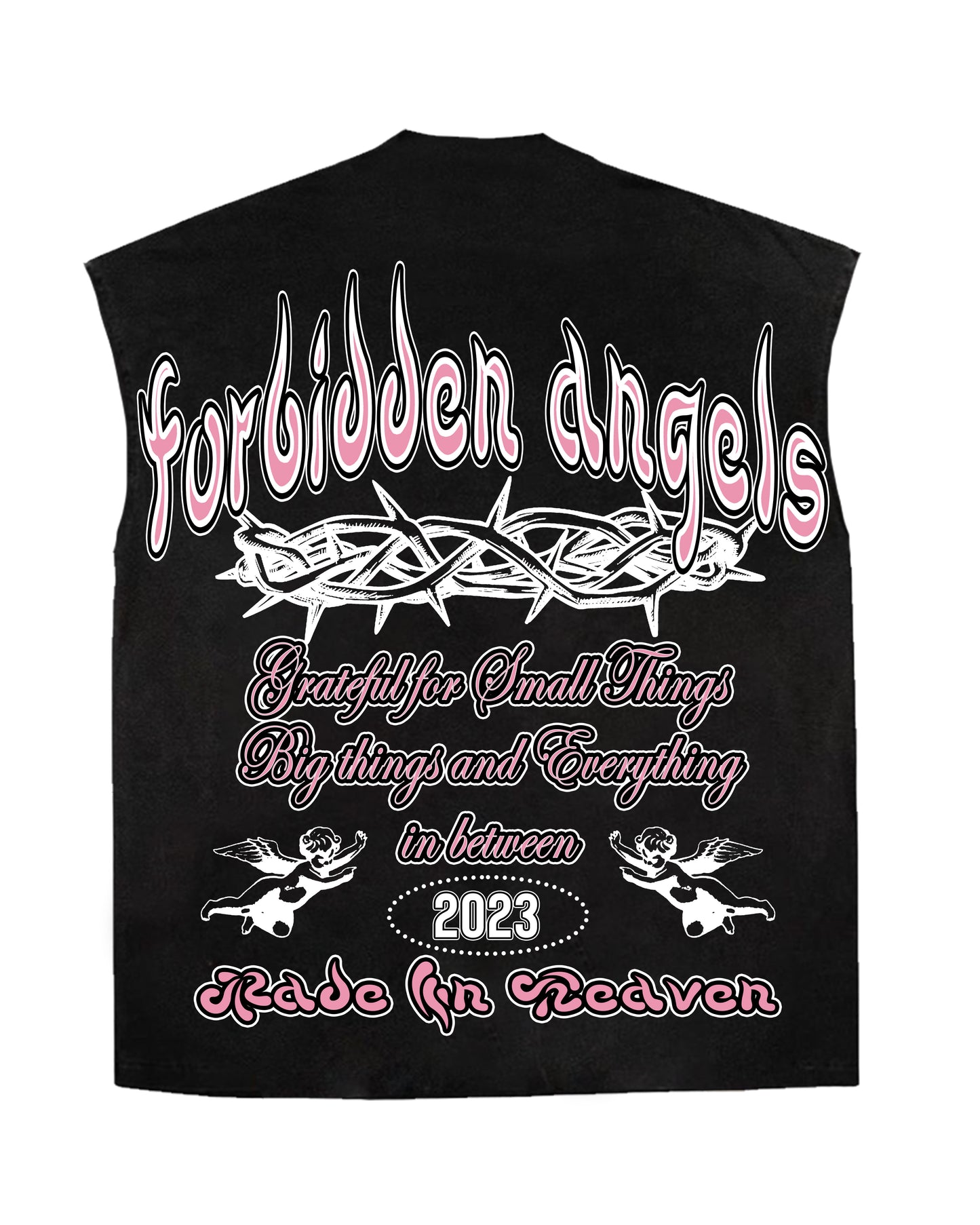 “HEAVENS CALLING” CUT OFF TEE